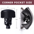 Set of 6 Leatherette Pool Table Replacement Pockets (Black - Diamond)