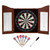 Dartboard Cabinet with Sisal/Bristle Dartboard, Dart Scoreboard, and 6 Steel Tip Darts(Deluxe Walnut)