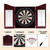 Dartboard Cabinet with Sisal/Bristle Dartboard, Dart Scoreboard, and 6 Steel Tip Darts(Deluxe Cherry)