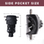 Set of 6 Leatherette Pool Table Replacement Pockets (Black - Shield)