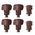 Set of 6 Leatherette Pool Table Replacement Pockets (Walnut - Shield)