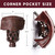 Set of 6 Leatherette Pool Table Replacement Pockets (Walnut - Shield)