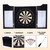 Dartboard Cabinet with Sisal/Bristle Dartboard, Dart Scoreboard, and 6 Steel Tip Darts(Black)