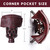 Set of 6 Leatherette Pool Table Replacement Pockets (Dark Cherry -Shield)