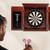 Dartboard Cabinet with Sisal/Bristle Dartboard, Dart Scoreboard, and 6 Steel Tip Darts(Premium Brown）