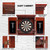 Dartboard Cabinet with Sisal/Bristle Dartboard, Dart Scoreboard, and 6 Steel Tip Darts(Premium Brown）