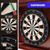 Dartboard Cabinet with Sisal/Bristle Dartboard, Dart Scoreboard, and 6 Steel Tip Darts(Premium Brown）