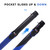 Deluxe Pool Cue Stick Carrying Case-Black/Blue