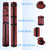 2x2 Deluxe Oval Pool Cue Stick Carrying Case-Burgundy