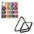2-1/4" Pearl Style Pool Balls Set with Pool Ball Racks Set-Black