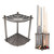 Wooden 8 Pool Cue Corner Style Rack-Silver Mist