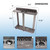 Wooden 10 Pool Cue Floor Stand Rack-Brushed Grey