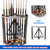 Wooden 10 Pool Cue Corner Style Rack-Brushed Grey
