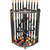 Wooden 10 Pool Cue Corner Style Rack-Silver Mist