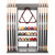 Woodwn 8 Pool Cue Wall Mounted Rack-Brushed Grey