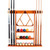Woodwn 6 Pool Cue Wall Mounted Rack-Oak