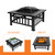 32" Heavy Duty Fire Pit Table with Spark Screen Cover Log Grate and Poker for Bonfire, Party