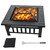 32" Heavy Duty Fire Pit Table with Spark Screen Cover Log Grate and Poker for Bonfire, Party
