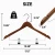 Wooden Hangers with Adjustable Metal Clips (Walnut)