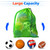 30" x 40" Extra-Large Mesh Sports Ball Drawstring Bag with Adjustable Shoulder Strap(Green)