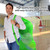 30" x 40" Extra-Large Mesh Sports Ball Drawstring Bag with Adjustable Shoulder Strap(Green)