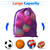 30" x 40" Extra-Large Mesh Sports Ball Drawstring Bag with Adjustable Shoulder Strap(Purple)