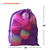 30" x 40" Extra-Large Mesh Sports Ball Drawstring Bag with Adjustable Shoulder Strap(Purple)