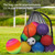 30" x 40" Extra-Large Mesh Sports Ball Drawstring Bag with Adjustable Shoulder Strap(Multi-color,6-Pack)