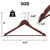 Wooden Hangers with Pants Bar for Jackets, Coats, Suits, and Shirts (Dark Cherry)