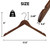 Wooden Hangers without Bar for Jackets, Coats, Suits, and Shirts (Walnut)