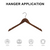Wooden Hangers without Bar for Jackets, Coats, Suits, and Shirts (Walnut)