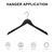 Wooden Hangers without Bar for Jackets, Coats, Suits, and Shirts (Black)