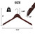 Wooden Hangers without Bar for Jackets, Coats, Suits, and Shirts (Dark Cherry)