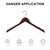 Wooden Hangers without Bar for Jackets, Coats, Suits, and Shirts (Dark Cherry)