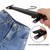 14.2" Wood Pants Hangers with Adjustable Anti-Slip Clips for Skirt, Slacks, Trousers, Jeans (Black)