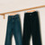 14.2" Wood Pants Hangers with Adjustable Anti-Slip Clips for Skirt, Slacks, Trousers, Jeans (Natural Wood)