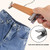 14.2" Wood Pants Hangers with Adjustable Anti-Slip Clips for Skirt, Slacks, Trousers, Jeans (Natural Wood)