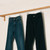 14.2" Wood Pants Hangers with Adjustable Anti-Slip Clips for Skirt, Slacks, Trousers, Jeans (White)