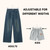 14.2" Wood Pants Hangers with Adjustable Anti-Slip Clips for Skirt, Slacks, Trousers, Jeans (White)
