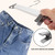14.2" Wood Pants Hangers with Adjustable Anti-Slip Clips for Skirt, Slacks, Trousers, Jeans (White)