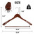 Wide Shoulder Wooden Hangers, Non-Slip Suit Hangers with Locking Bar for Suits, Jackets (Walnut)