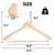 Wide Shoulder Wooden Hangers, Non-Slip Suit Hangers with Locking Bar for Suits, Jackets (Natural Wood)
