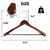 Wooden Suit Hangers with Non Slip Pants Bar, 12-Pack Wood Extra-Wide Shoulder Hangers (Walnut)
