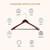 Wooden Suit Hangers with Non Slip Pants Bar, 12-Pack Wood Extra-Wide Shoulder Hangers (Walnut)
