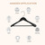 Wooden Suit Hangers with Non Slip Pants Bar, 12-Pack Wood Extra-Wide Shoulder Hangers (Black)