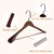 Wooden Suit Hangers with Non Slip Pants Bar, 2-Pack Wood Extra-Wide Shoulder Hangers (Walnut)
