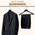 Wooden Suit Hangers with Non Slip Pants Bar, 2-Pack Wood Extra-Wide Shoulder Hangers (Black)