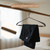 Wide Shoulder Wire Hangers with Wood Pants Bar for Suits, Pants, Jackets, Coats, Sweaters (Black)