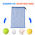 18"x12" Mesh Drawstring Net Bag, Sports Equipment Storage Bag for Gym Gear, Clothes...(Blue)