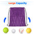 19"x15" Mesh Drawstring Backpack Bag for Sports Gym Gear, Backpacking, Camping Gear, Travel(Purple)
